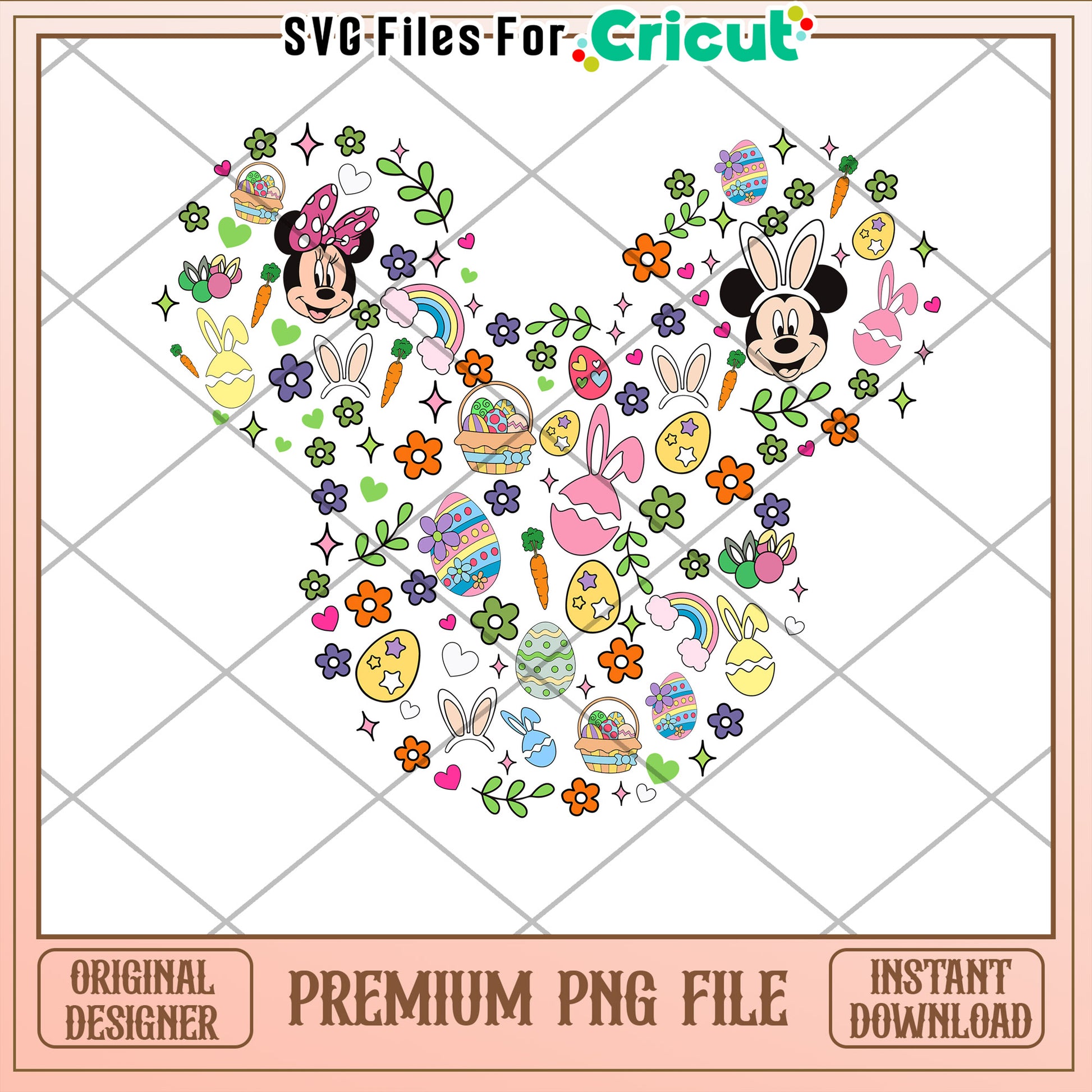 Easter Mickey Minnie PNG Cricut File