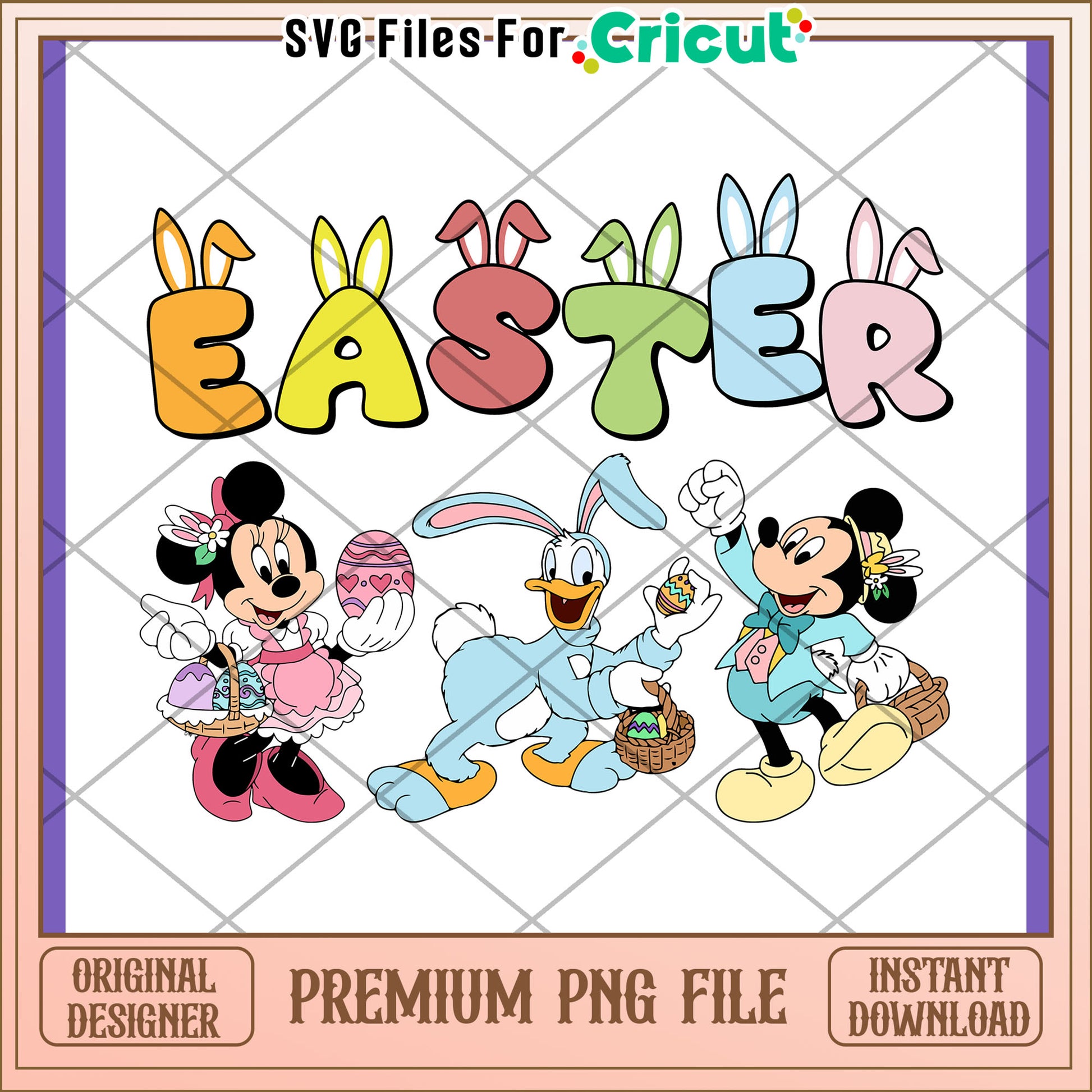 Easter Mickey Minnie PNG Design