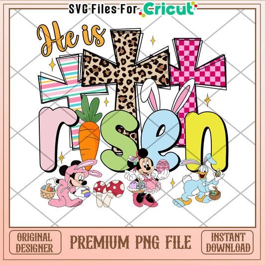 Easter Mickey Minnie PNG He is Risen