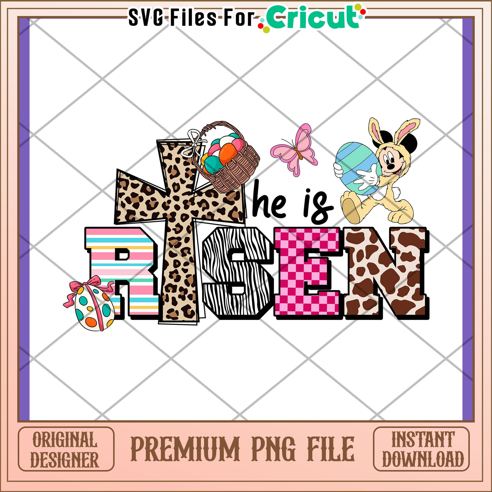 Easter Mickey PNG He is Risen Design