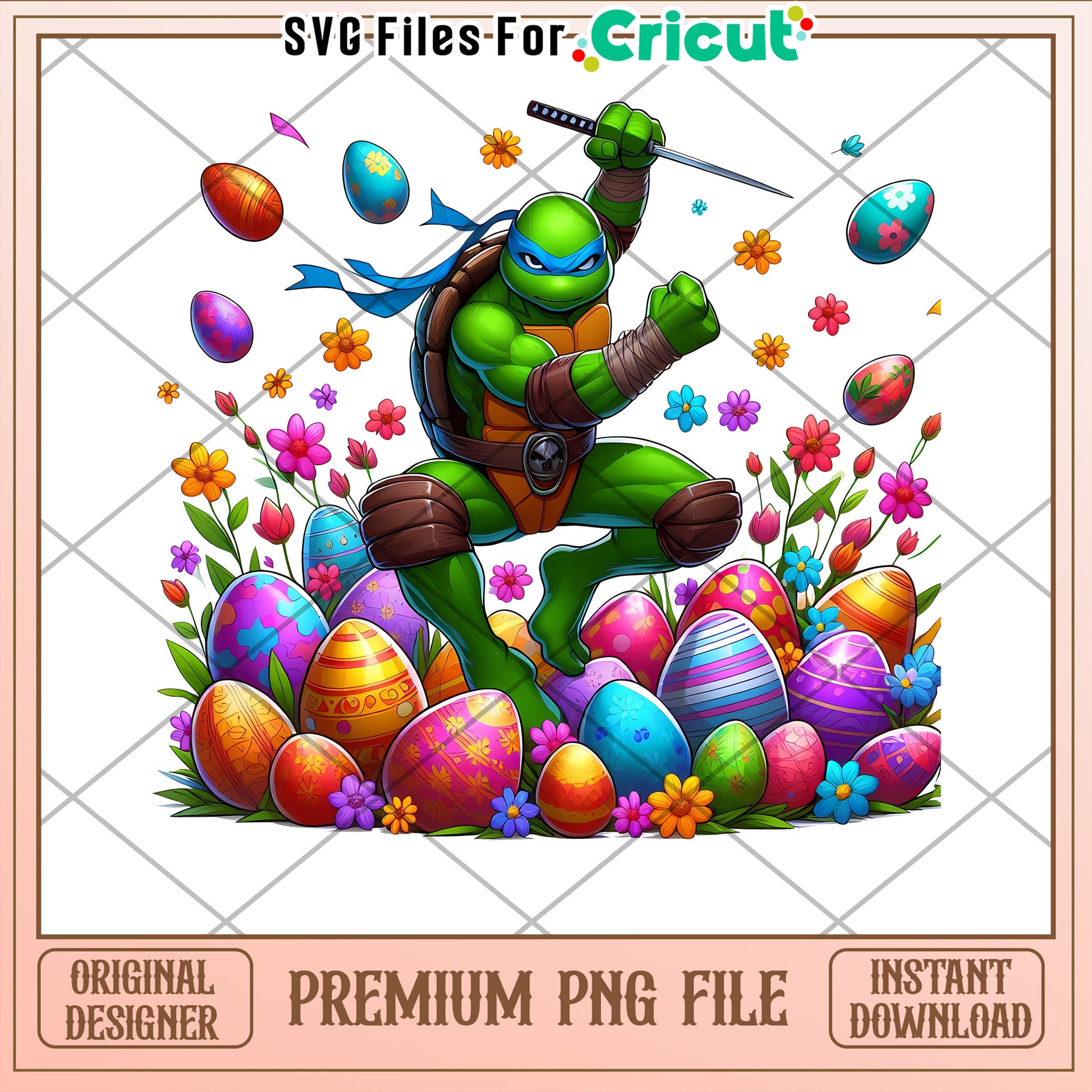 Easter Ninja Turtle PNG Instant Download