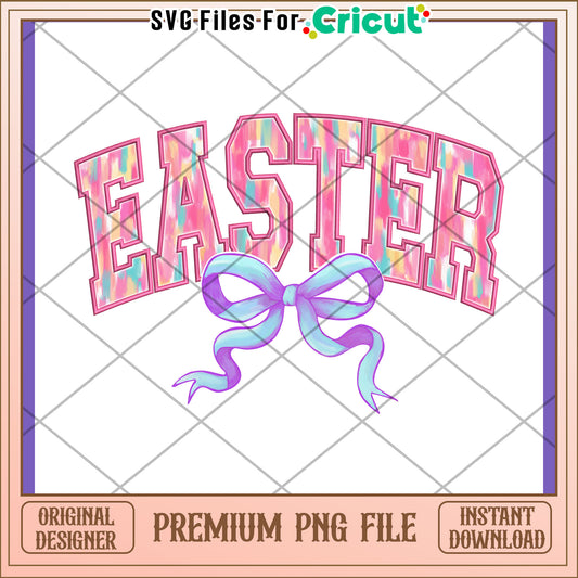 Easter PNG Design Pastel Bow & Text