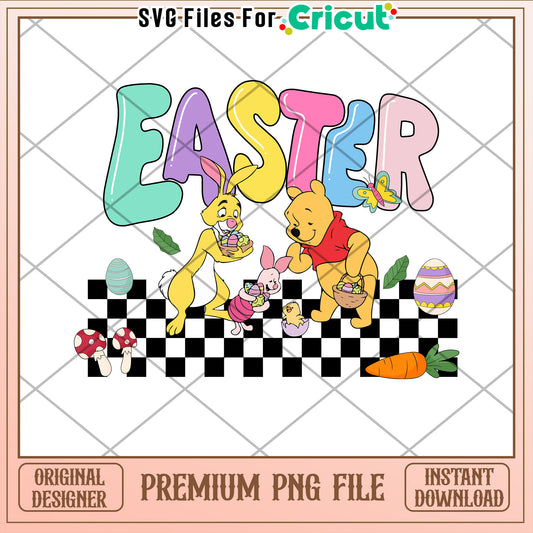 Easter PNG Design with Winnie the Pooh and Friends Download