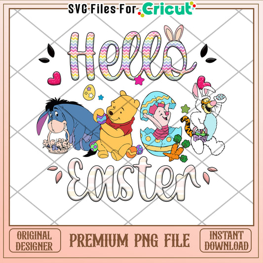 Easter PNG File with Winnie the Pooh and Friends Design