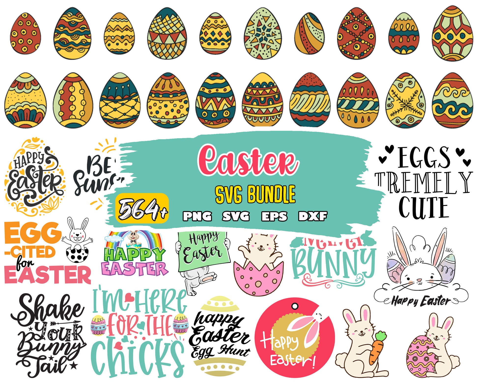 Happy easter day design bundle svg, happy and easter​ svg