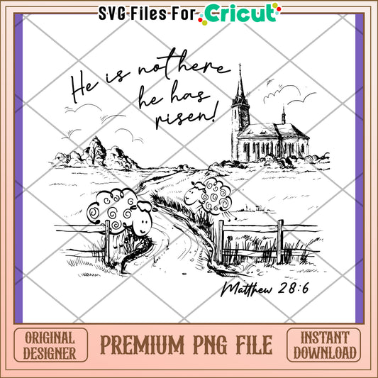 Easter Sheep PNG He Is Risen Church Design