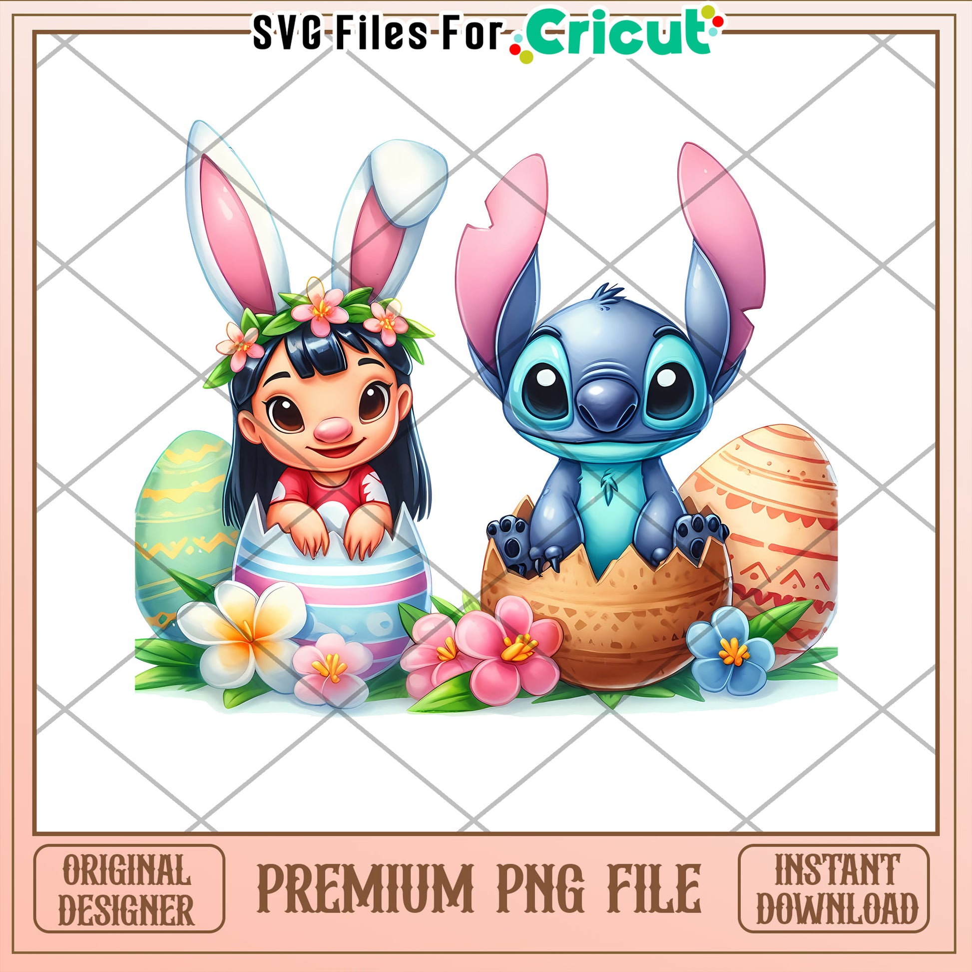 Easter Stitch Lilo PNG Sublimation Design