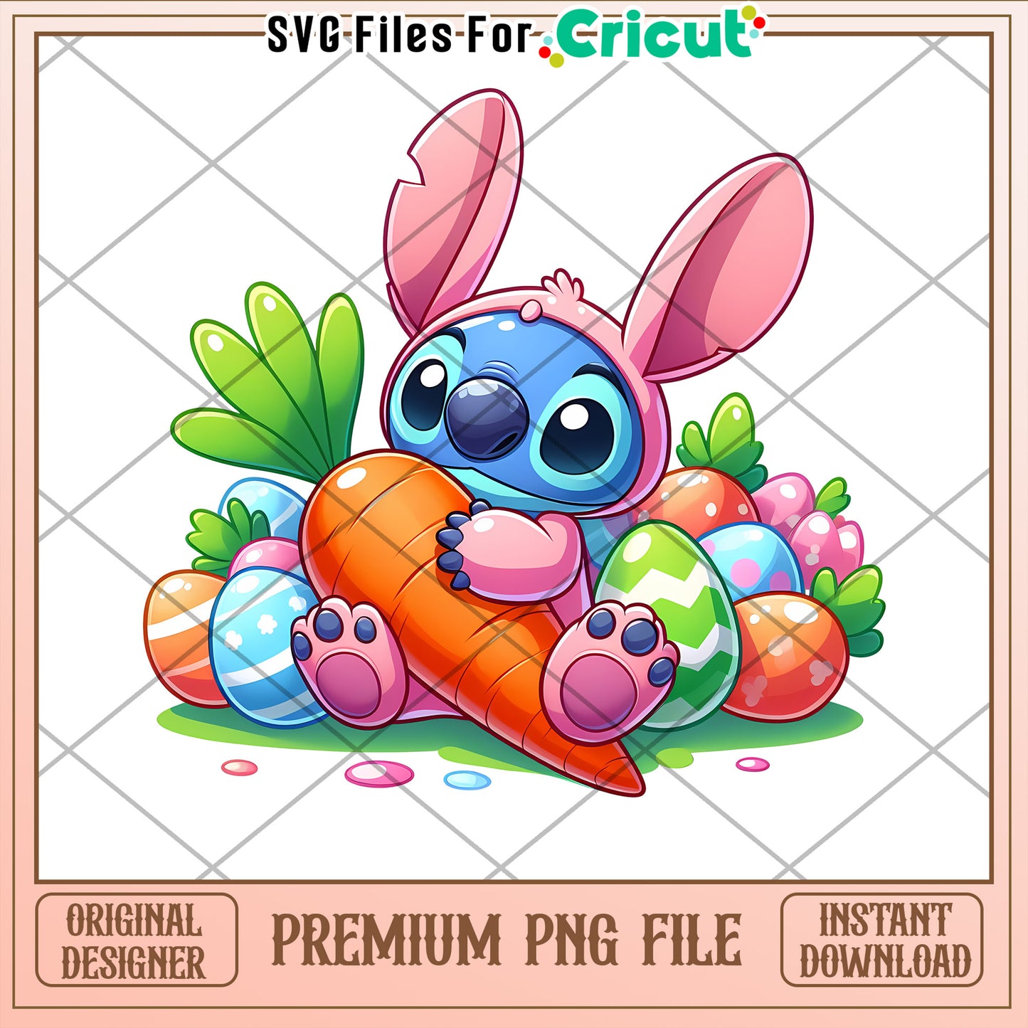 Easter Stitch PNG Bunny Costume Carrot