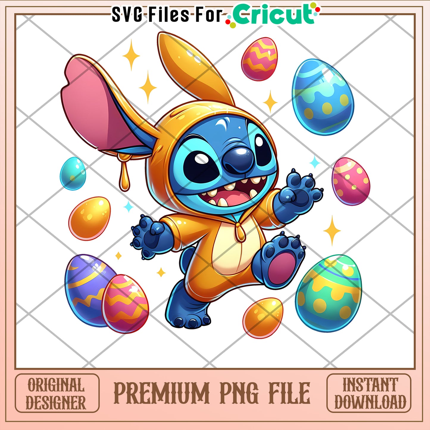 Easter Stitch PNG Bunny Costume Design
