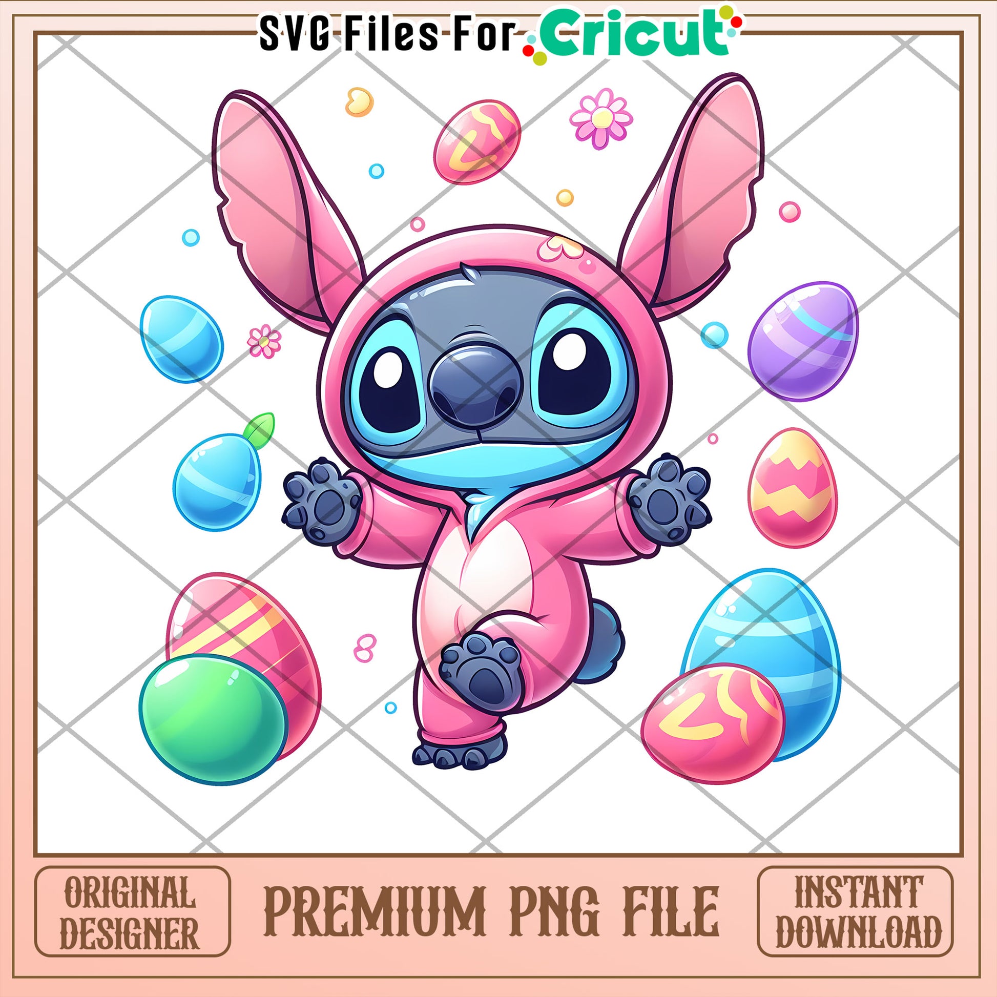 Easter Stitch PNG Cricut File Instant Download