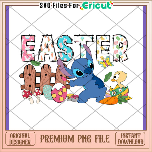 Easter Stitch PNG Design Instant Download