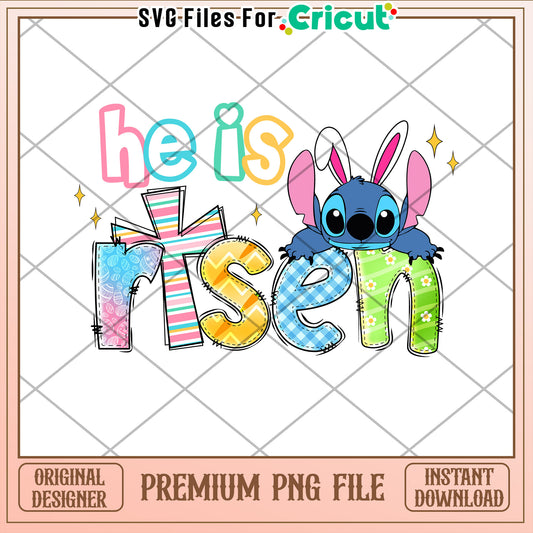 Easter Stitch PNG He Is Risen Design