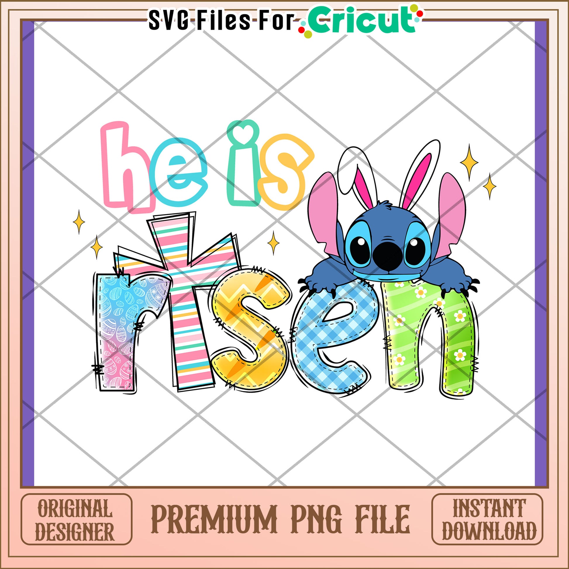 Easter Stitch PNG He Is Risen Design