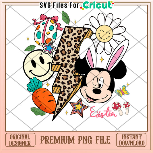 Easter Themed PNG Design Featuring Fun Characters and Icons