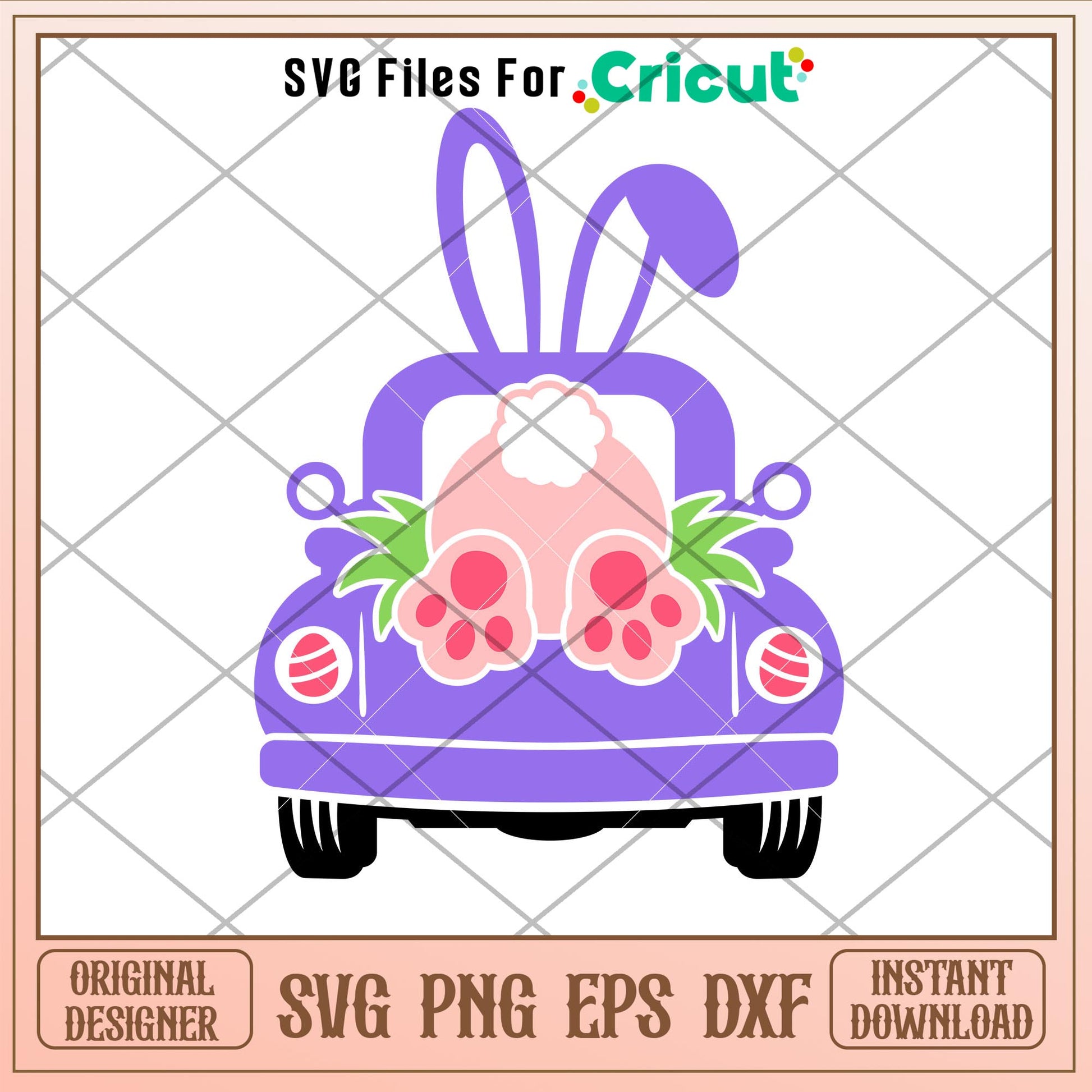 Easter Truck Rabbit Back, Easter Truck Rabbit Back Svg