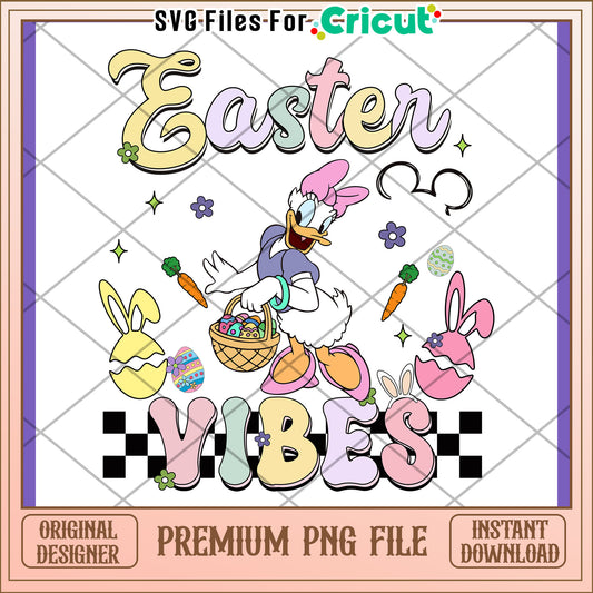 Easter Vibes PNG Daisy Duck Design