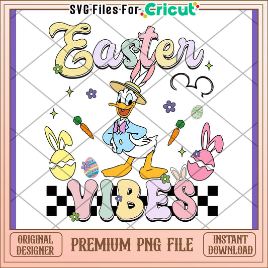 Easter Vibes PNG Design Donald Duck