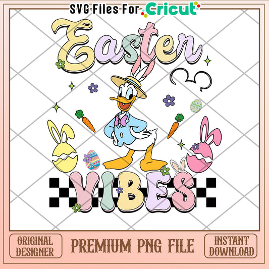 Easter Vibes PNG Donald Duck Design