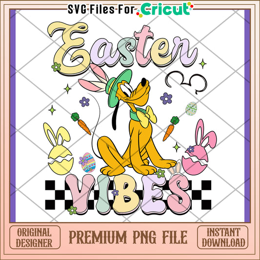 Easter Vibes PNG Pluto Bunny Design