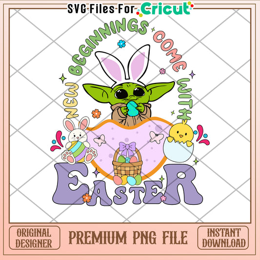 Easter Yoda PNG New Beginnings Design