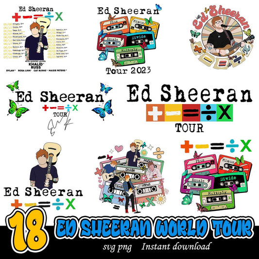 Ed Sheeran World Tour Bundle PNG, Ed Sheeran svg bundle