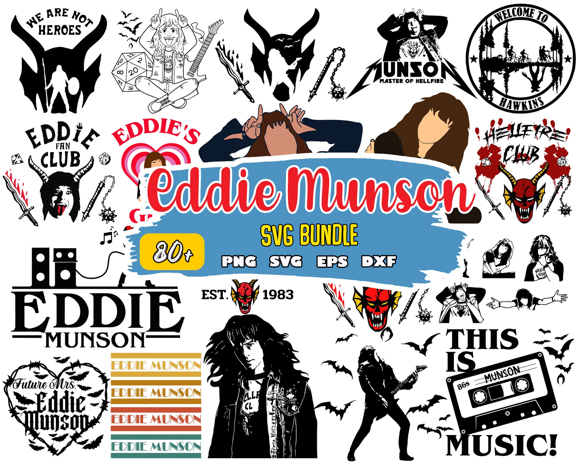 Eddie munson logo bundle svg, strange things​ svg, eddie munson​ svg
