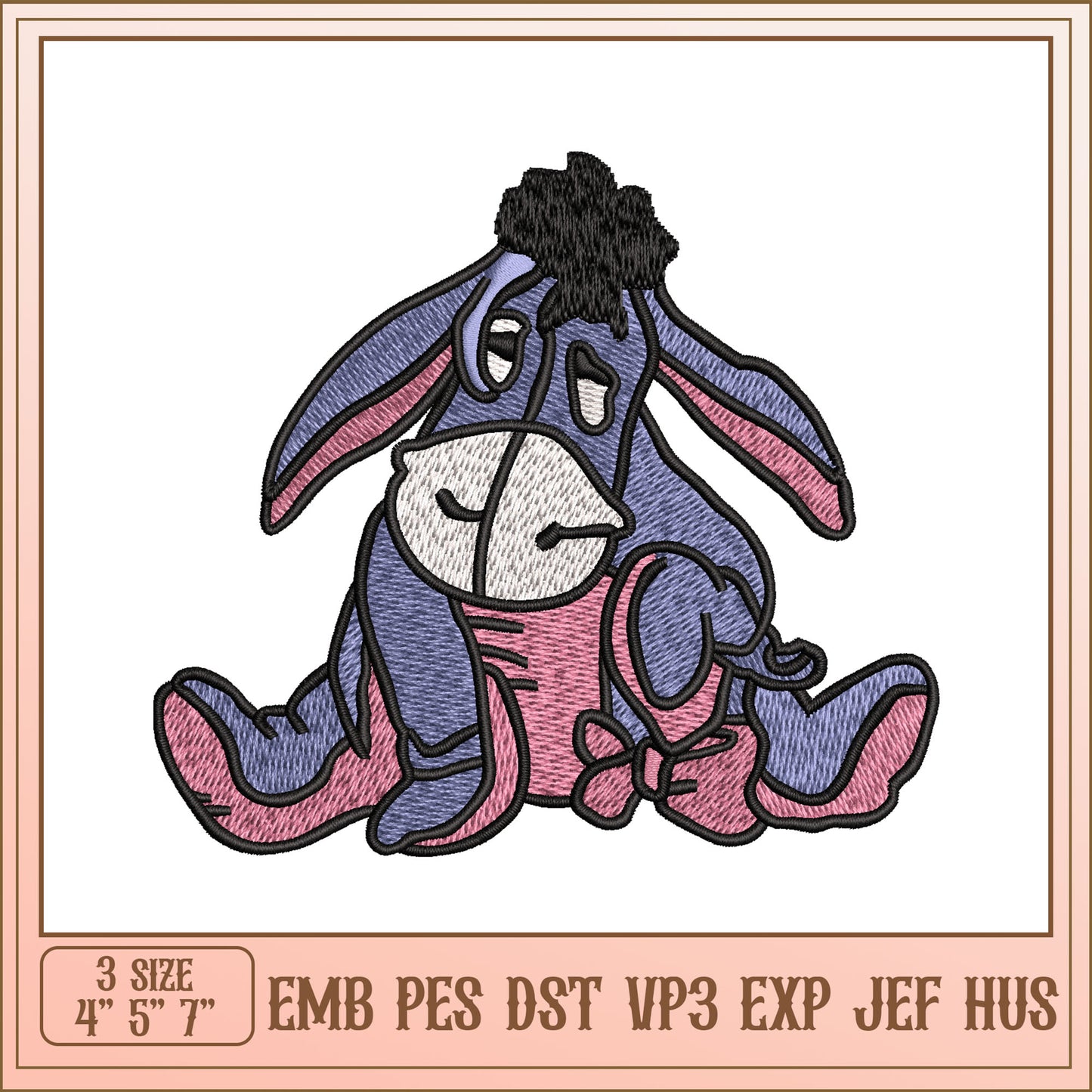 Eeyore Embroidery Design - 3 Sizes