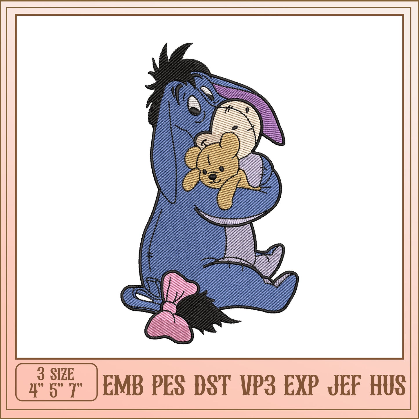 Eeyore Embroidery Design 3 Sizes