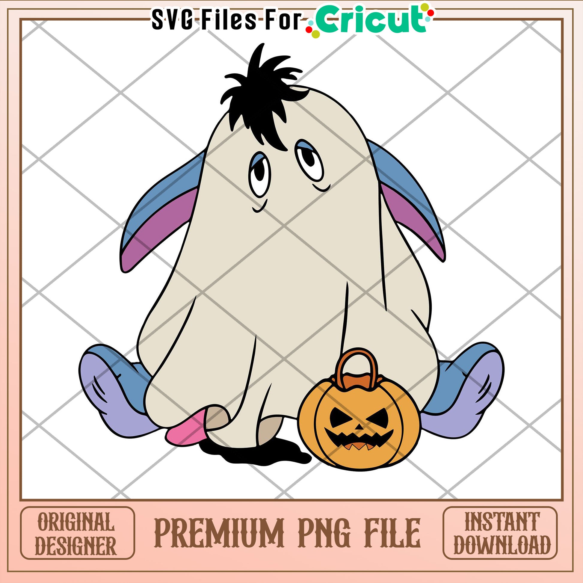 Eeyore Ghost Halloween PNG Cricut