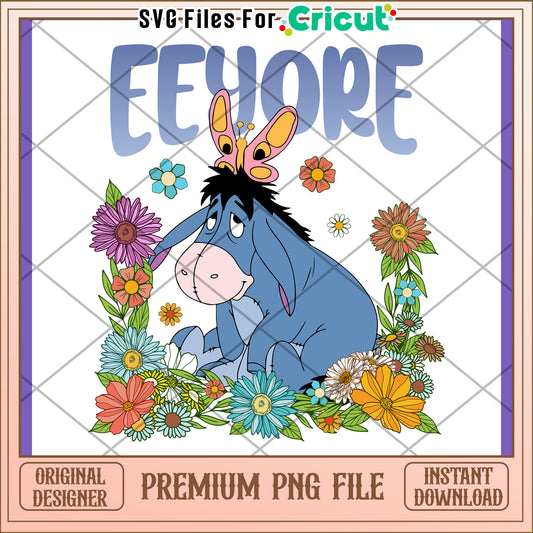 Eeyore PNG Flower Design Download