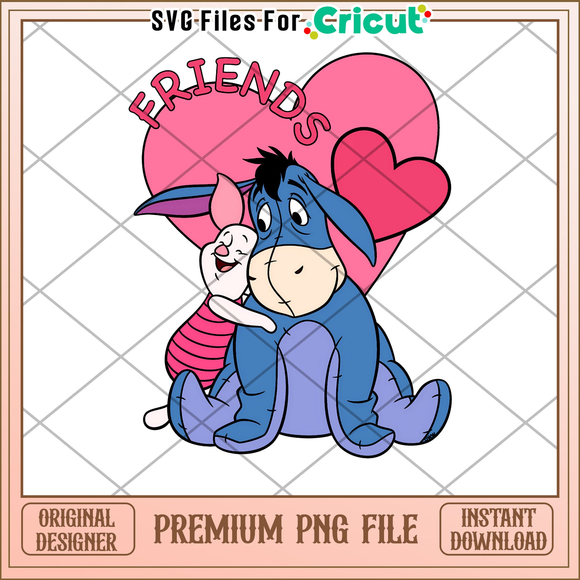 Eeyore Piglet Friends PNG Cricut