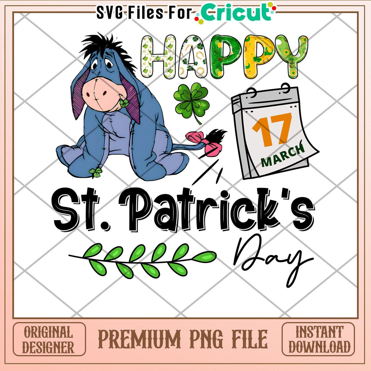 Eeyore St Patricks Day PNG Design