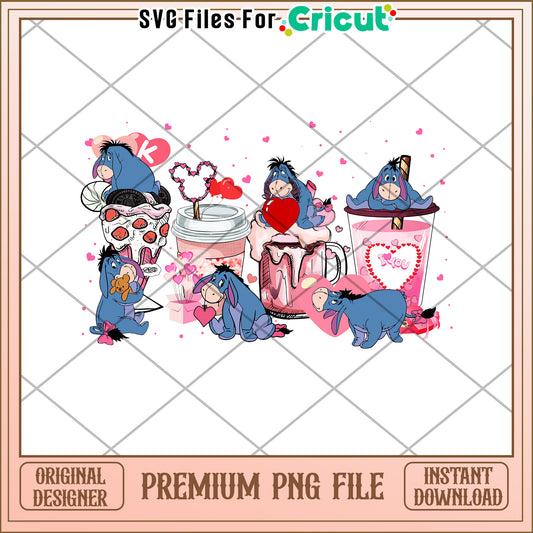 Eeyore Valentines PNG Cricut Design
