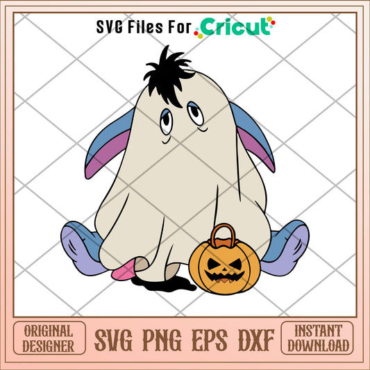 Eeyore character cosplay ghost svg, eeyore svg, halloween svg