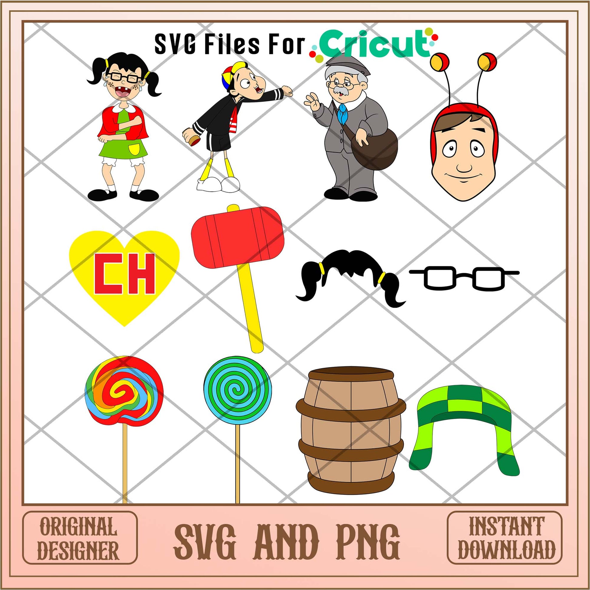 El chavo cartoon symbol svg bundle