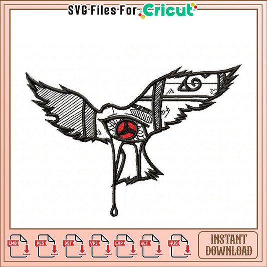 Elegant Bird Embroidery Design for Instant Download