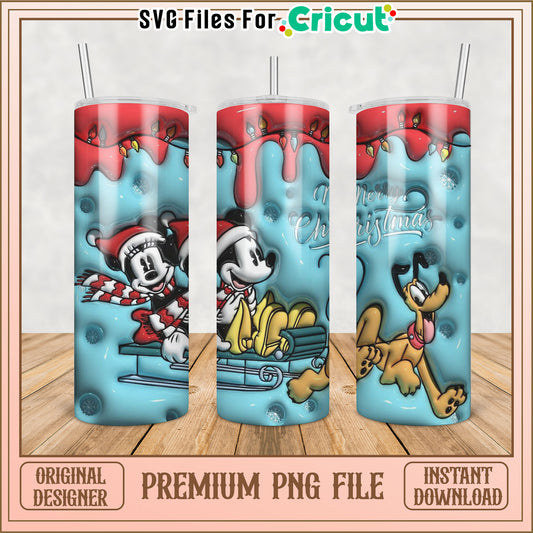 Elegant Disney Christmas Tumbler PNG Design for Cricut Users