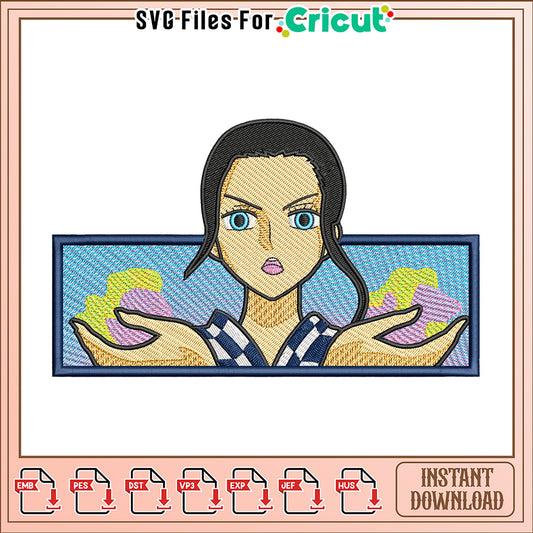 Elegant Embroidery Design of a Woman's Portrait Art