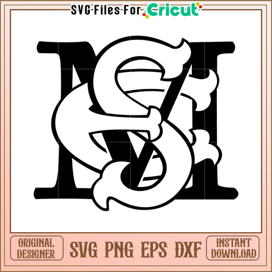 Elegant Monogram SVG Design for Cricut, Perfect for Personalized Projects