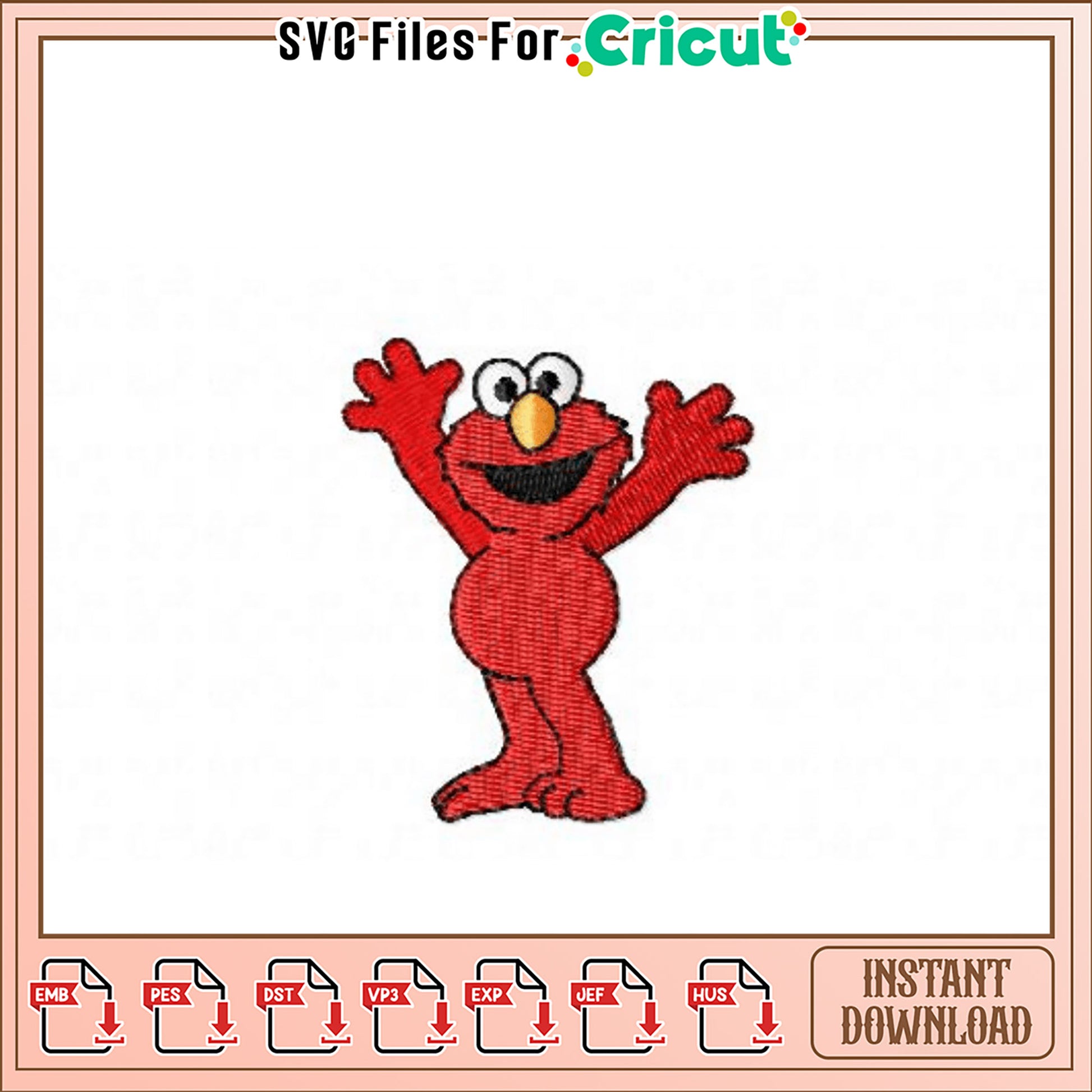 Elmo Embroidery Design Instant Download