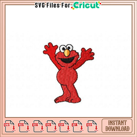 Elmo Embroidery Design Instant Download