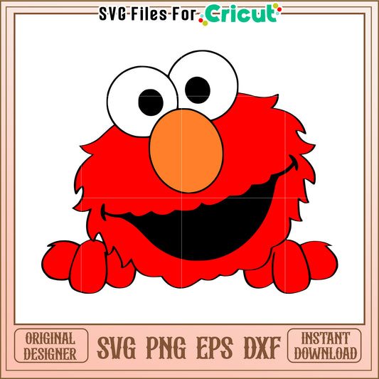 Elmo face svg, sesame street svg, sesame cartoon svg