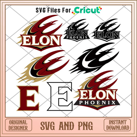 Elon Phoenix svg, Elon Phoenix svg bundle, NCAA svg 