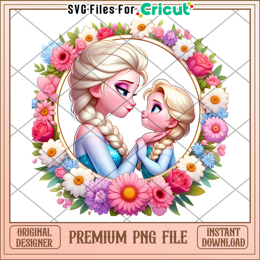 Elsa Anna Floral PNG Cricut Download