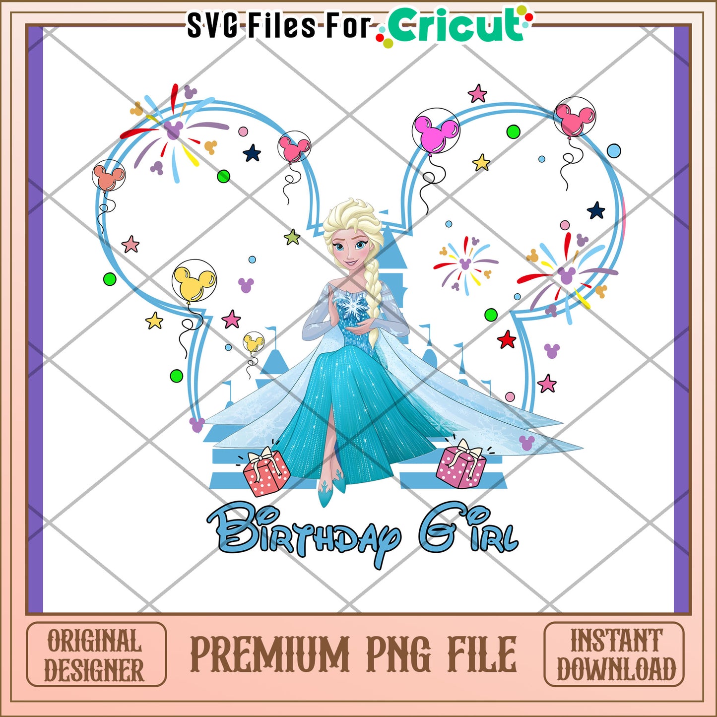 Elsa Birthday PNG Disney Princess Design