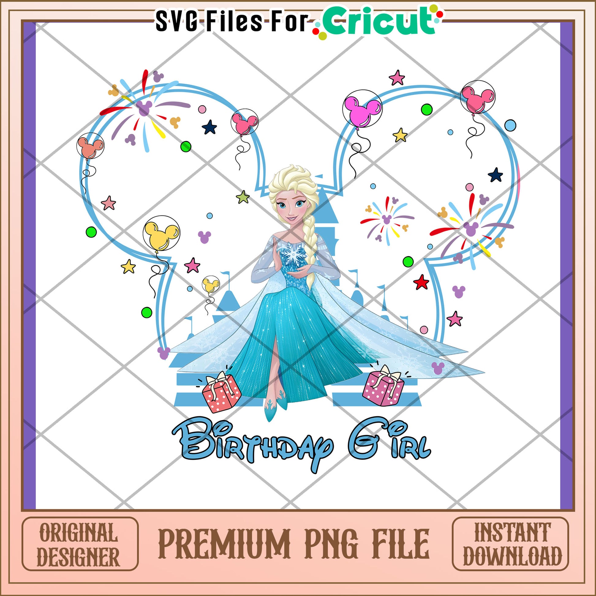Elsa Birthday PNG Disney Princess Design