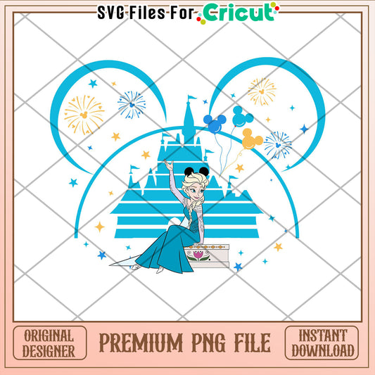 Elsa Disney Castle PNG Cricut Design
