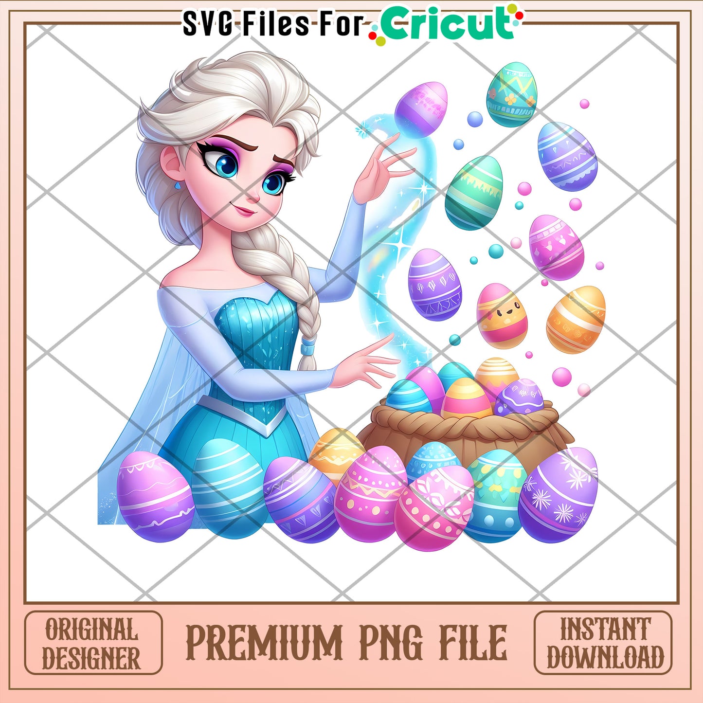 Elsa Easter Eggs PNG Sublimation