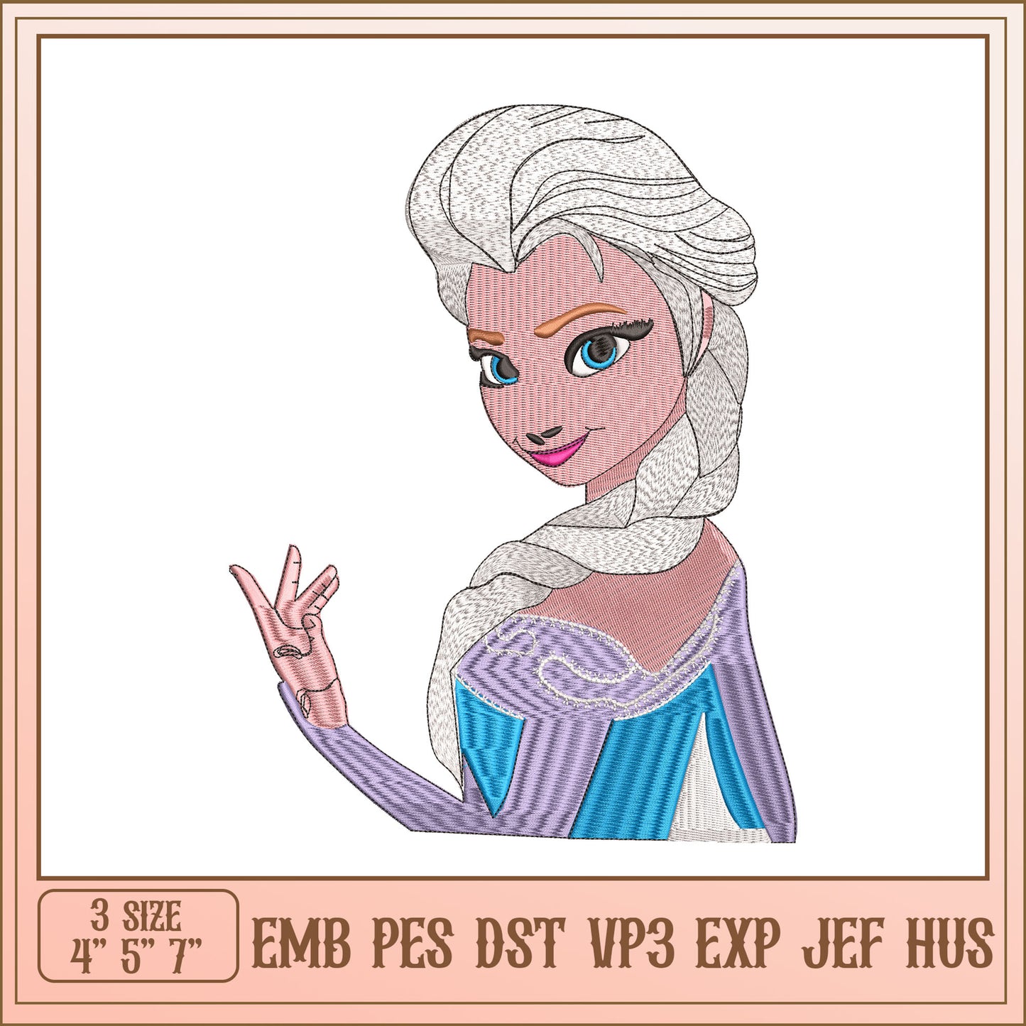Elsa Embroidery Design EMB PES DST VP3 EXP JEF HUS