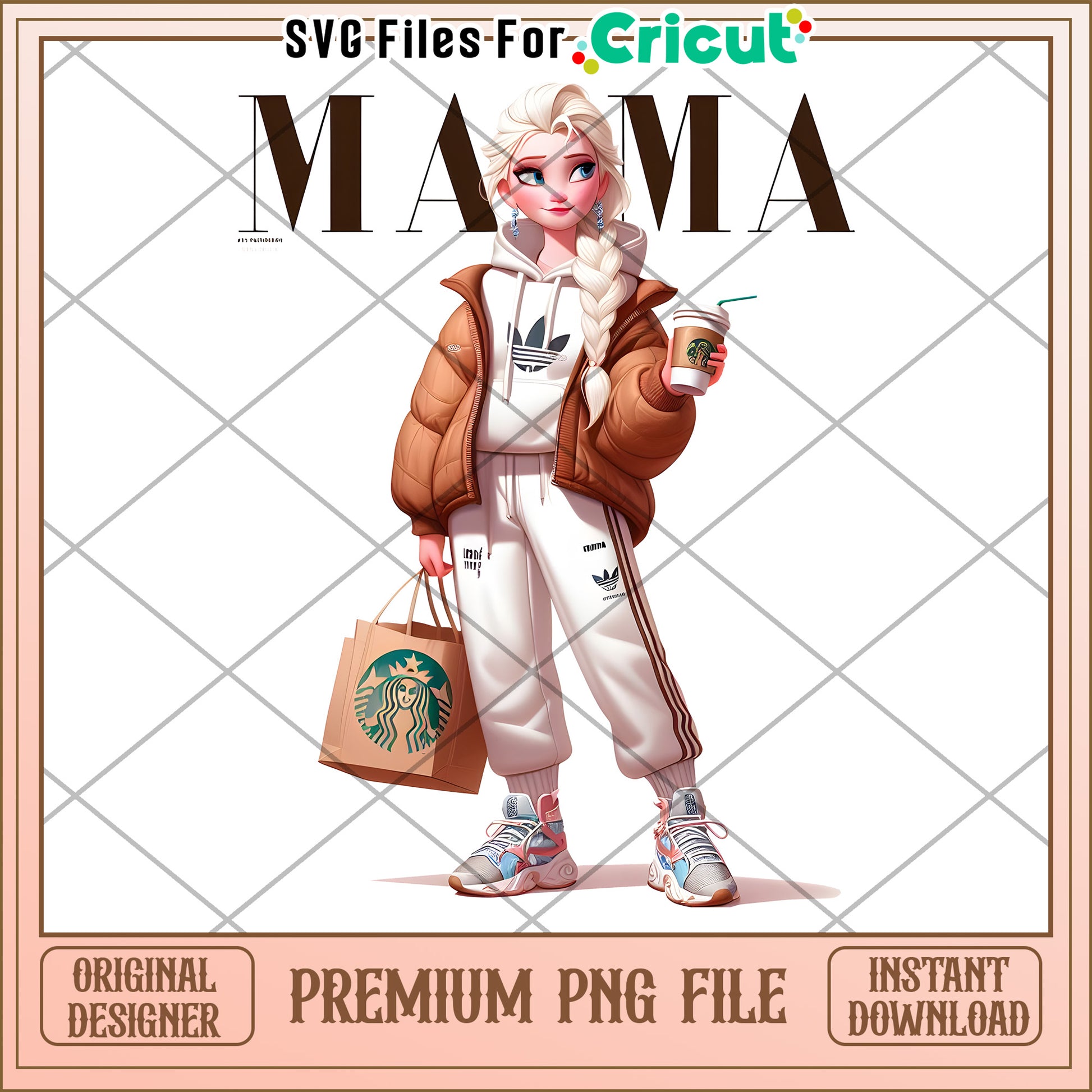 Elsa Mama PNG Cricut Instant Download